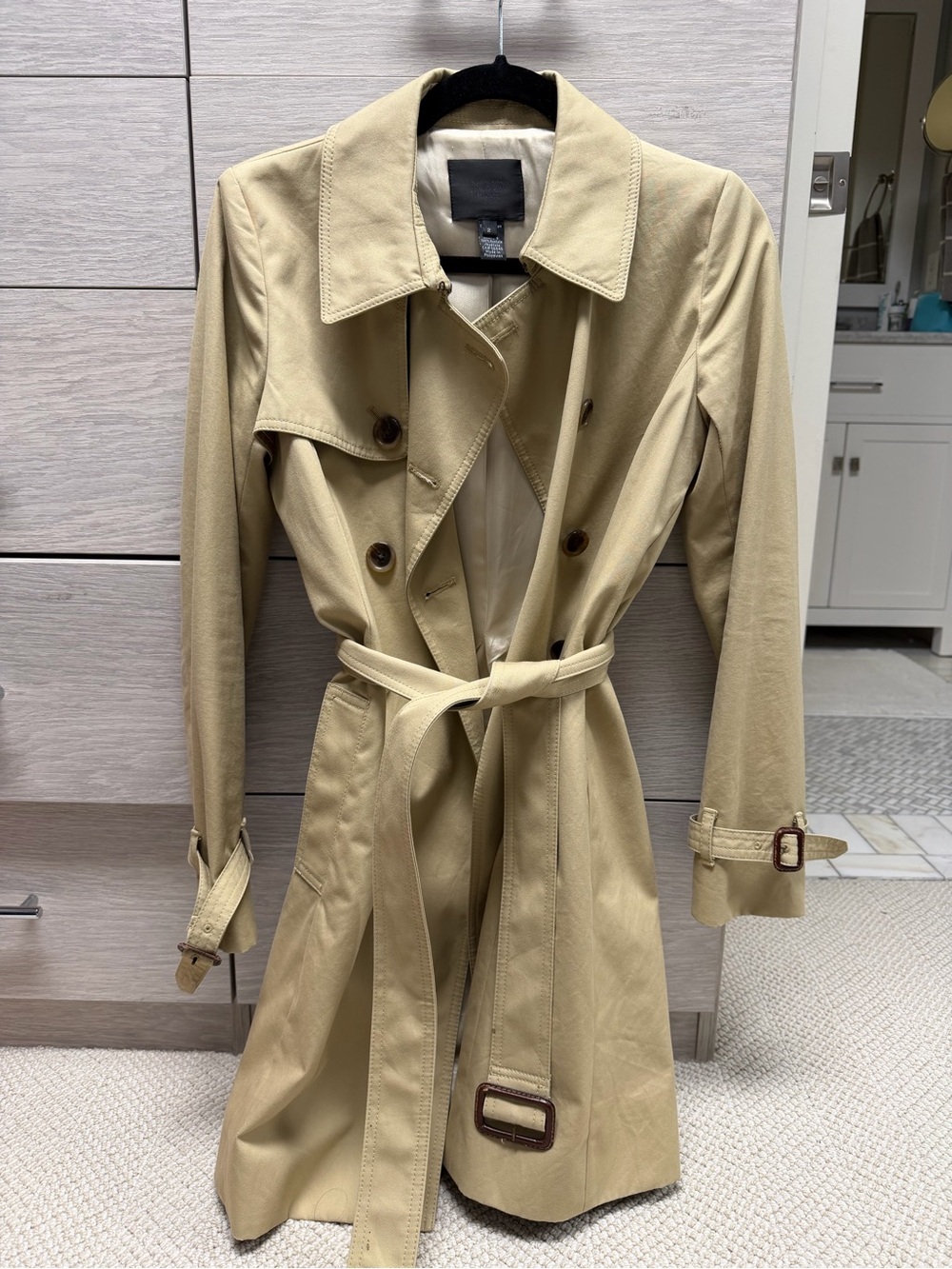J. Crew Tan Trench Coat with Belt